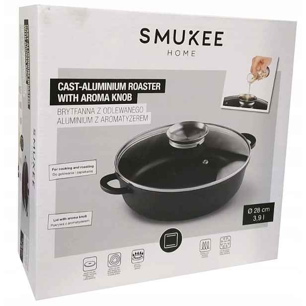 Smukee Zapékací Mísa kulatý hliníkový 3,9 l s víkem a aromatizérem 840