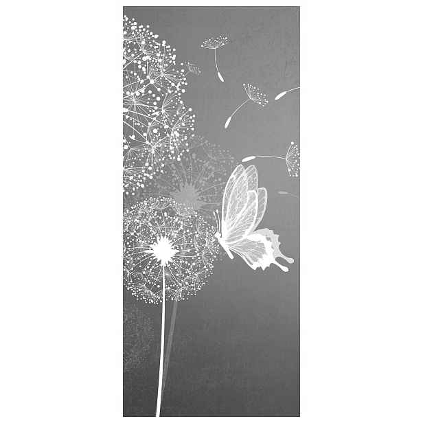 Fototapeta flizelina Dmychadla s motýly šedé pozadí elegance 91x211 lepidlo
