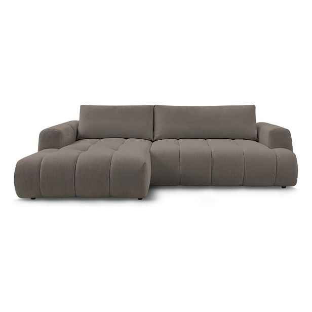 Taupe rozkládací/s úložným prostorem rohová pohovka (levý roh/s lenoškou) Fuji – Bobochic Paris
