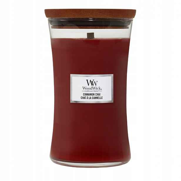 WoodWick Cinnamon Chai svíčka velká 610 g dřevěný knot