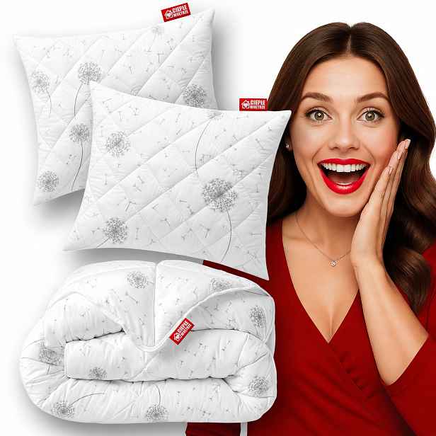 Set Přikrývka 140x200 2x Polštář 70x80 Antialergický Foukač