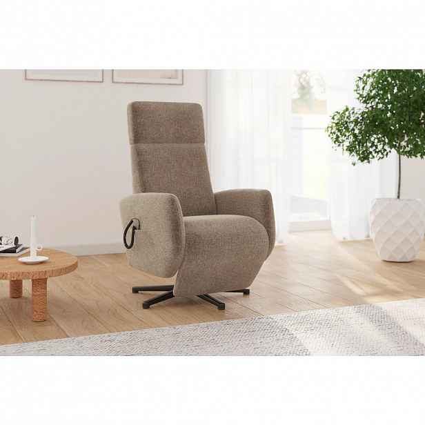Sit & More RELAXAČNÍ KŘESLO, textil, světle hnědá