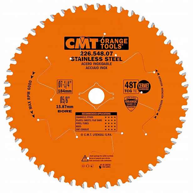 Cmt Pila Hm pro Nerezovou Ocel 184x15,87x48Z