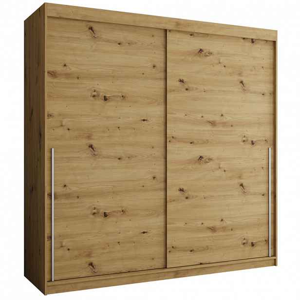 Home Collective ŠATNÍ SKŘÍŇ S POSUVNÝMI DVEŘMI 200 cm šířka, Artisan se stříbrným úchytem