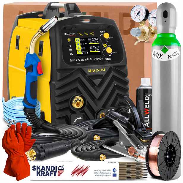 Invertorová Svářečka Magnum Mig 222 Dual Puls Synergie 230V 200A Tig Lift Mma