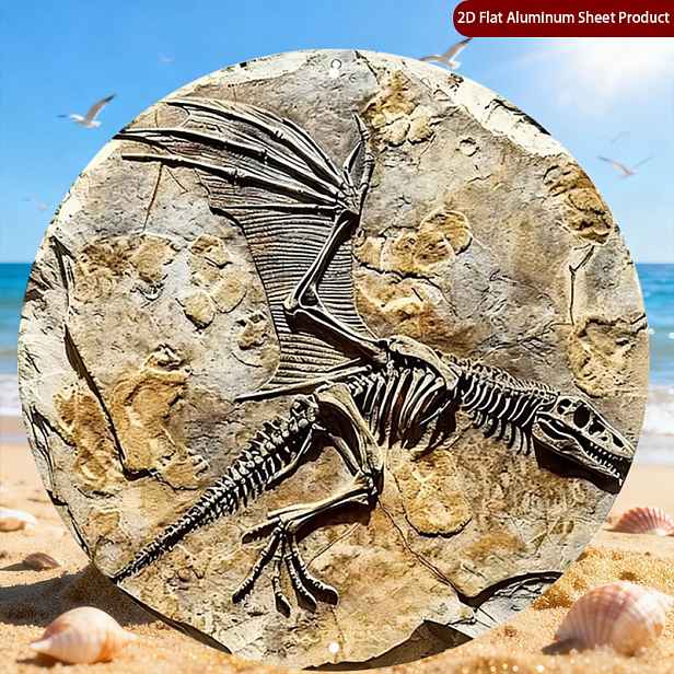 TEMU 2D Plochá, 1 ks Fosilie Nástěnná Dekorace - Prehistorická Značka Vhodná pro Pokoj, Patio, Kavárnu, Bar, Retro Jurské Téma Vnitřní/Venkovní