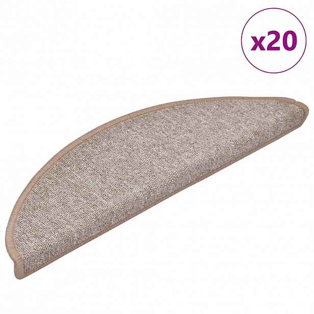 vidaXL Samolepicí schodové rohože 20 ks 56 x 17 x 3 cm Světle hnědá
