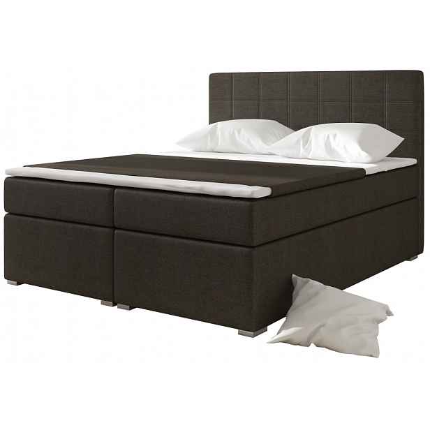 Boxspring HIRSUTA 04 140x200,  hnědá látka