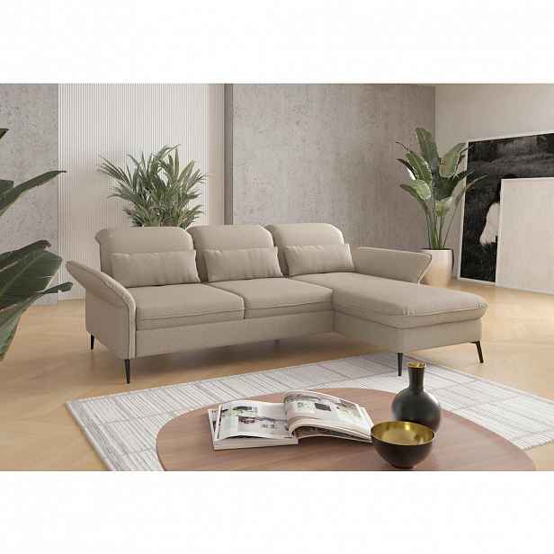 Sit & More ROHOVÁ SEDAČKA, textil, šedohnědá