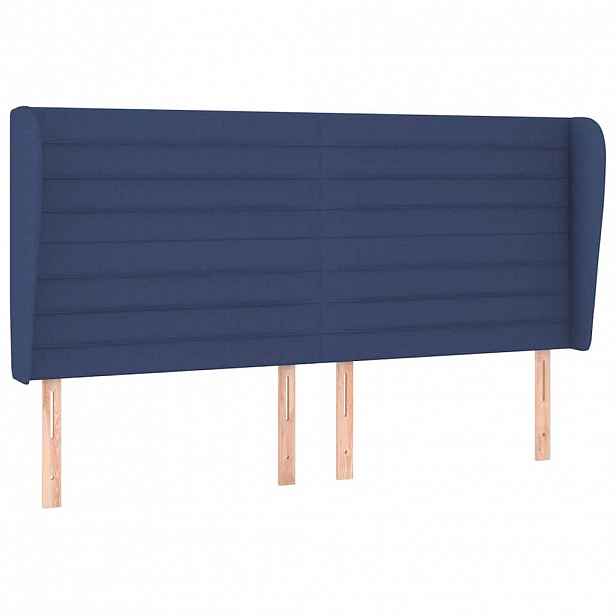 vidaXL Čelo postele typu ušák modré 163x23x118/128 cm textil