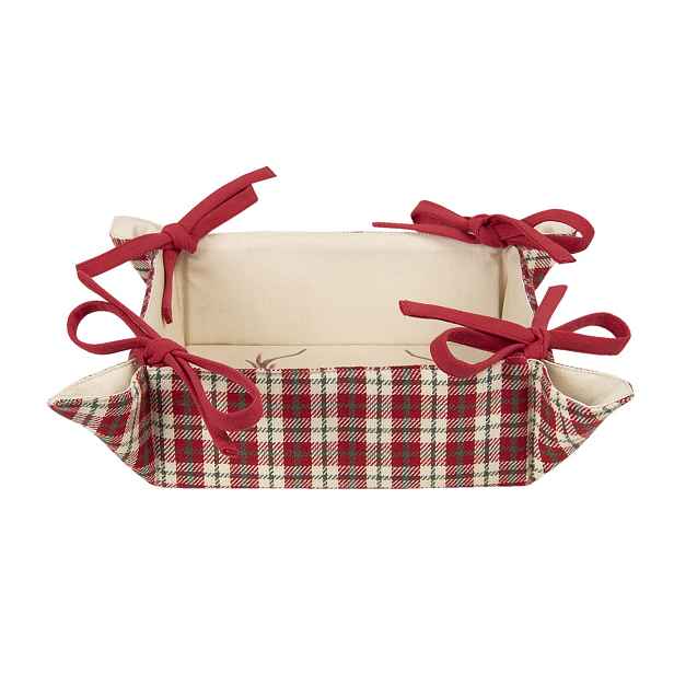 Oboustranný košík na pečivo s jelenem Cosy Lodge - 35*35*8 cm Clayre & Eef