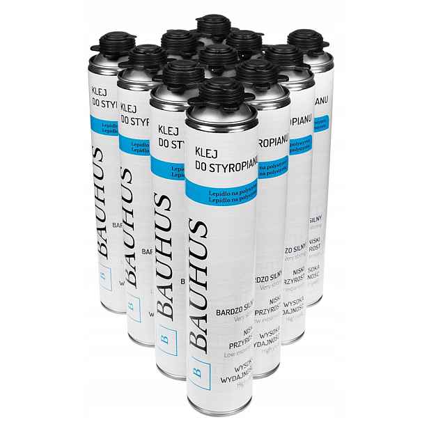 Pěnové Lepidlo Na Polystyren 710 ml Eps Xps silná pěna Bauhus sada 11 kusů