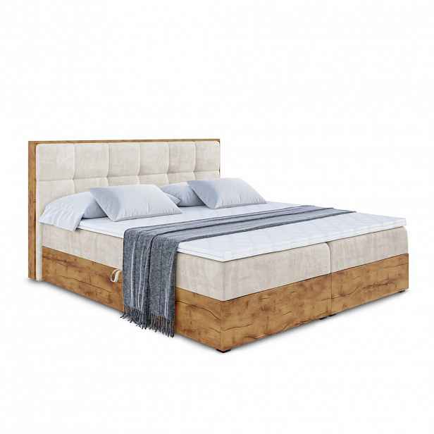 ALTDECOR AMERICKÁ postel s matrací H3 a roštem – LOLLI7 – 200 x 200 – béžová