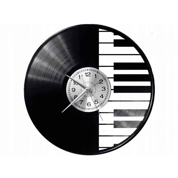 Piano Dárek Originální dekorace do domu Hodiny z vinylové desky