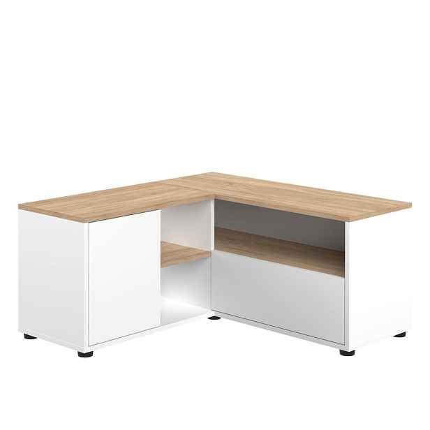 TV stolek v dekoru dubu v bílo-přírodní barvě 90x45 cm Angle – TemaHome
