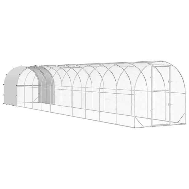 vidaXL Kuřecí kurník Stříbrná 1200 x 200 x 200 cm Pozinkovaná ocel