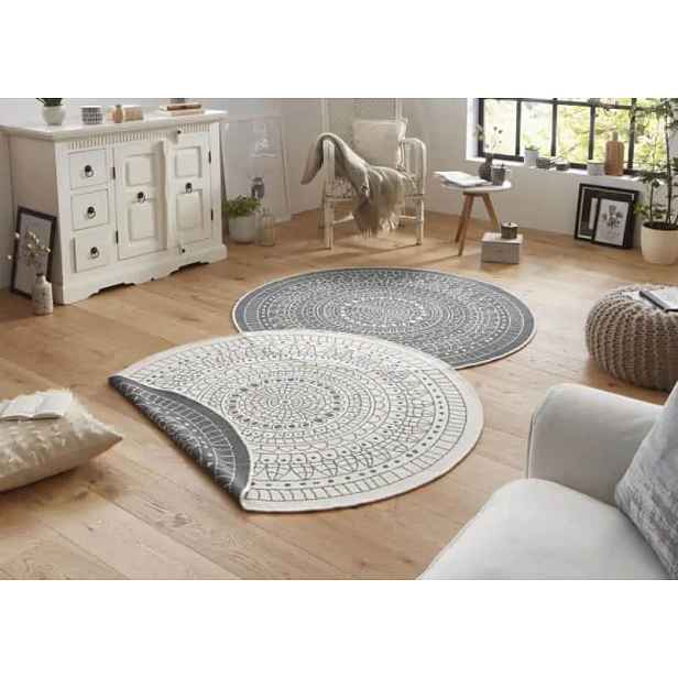 Hanse Home Kusový koberec Twin-Wendeteppiche 103143 šedá 240x240 (průměr) kruh
