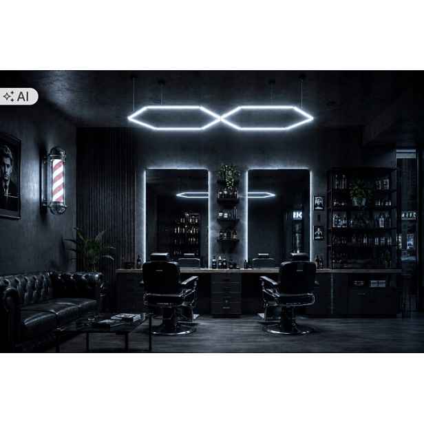 Hexagon Led Lampa Medová Plástev Stropní pro dílnu 88W 6500K 99x174cm