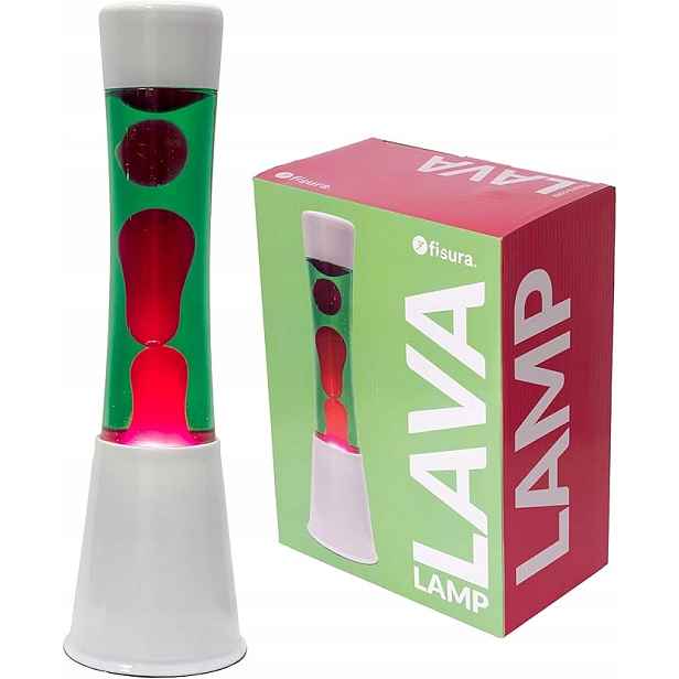 Lávová lampa magma Lava Lawa lampička 0238 bílá zelená 39 Cm magmatická Fisura