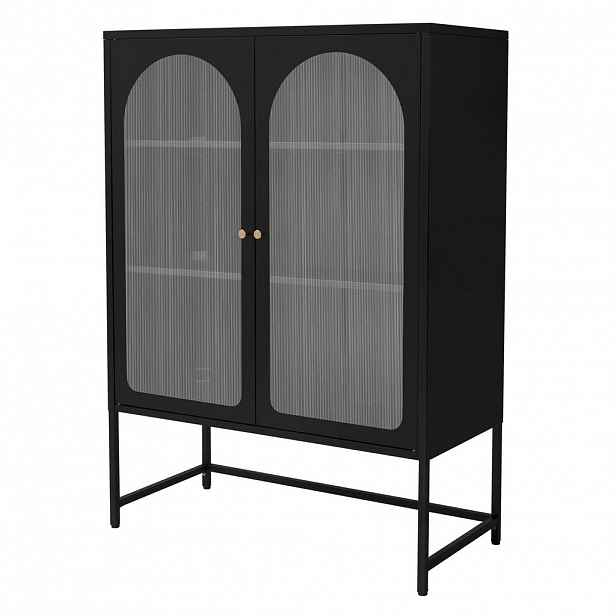 ML-DESIGN VITRÍNA 85 x 120 x 40 cm, černá, z oceli