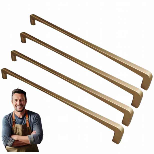 Nábytková Úchytka do skříňky Zásuvky Lucia 320 mm Zlatá saténová barva 4ks