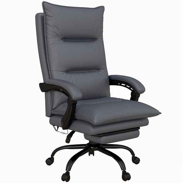 Vinsetto MASÁŽNÍ KANCELÁŘSKÁ ŽIDLE, polyester, pěnová hmota, MDF, ocel, tmavě šedá