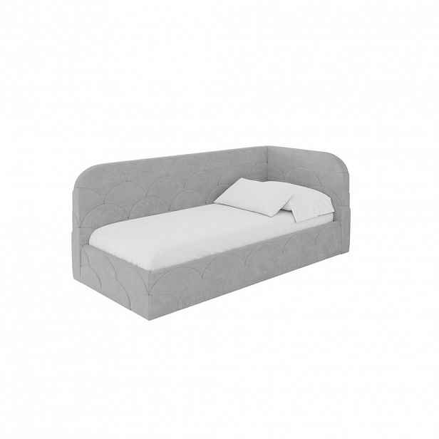 ALTDECOR JEDNOLŮŽKOVÁ POSTEL pro mládež s úložným prostorem, vlevo - ELRY 90x200 šedá