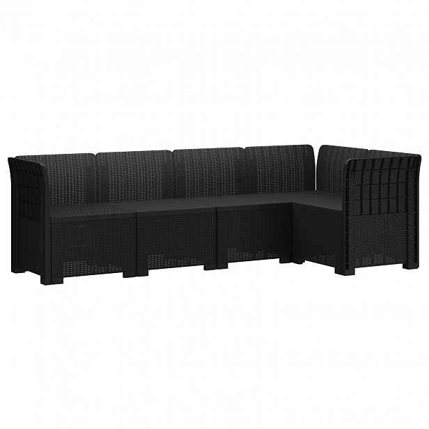 vidaXL 5-místné Zahradní Sofa ve Vzhledu Ratan PP Antracitová