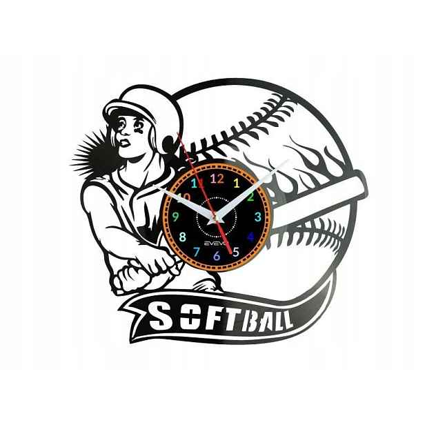 Softball Dárek Originální dekorace do domu Hodiny z vinylové desky