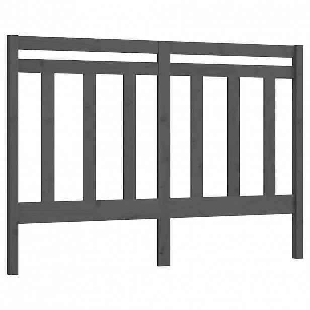 vidaXL Čelo postele šedé 141 x 4 x 100 cm masivní borovice