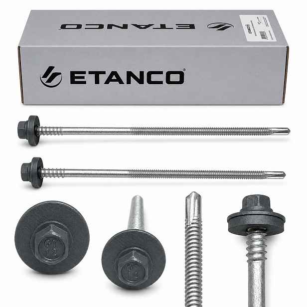 Šrouby Etanco do sendvičové desky 175 mm pro ocel do 12 mm Ral 7016 100 ks