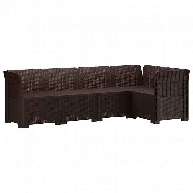 vidaXL 5-místné Zahradní Sofa ve Vzhledu Ratan PP Hnědá