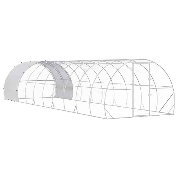 vidaXL Kuřecí kurník Stříbrná 1000 x 300 x 200 cm Pozinkovaná ocel
