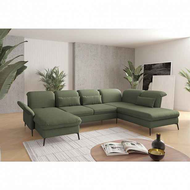 Sit & More SEDACÍ SOUPRAVA, textil, olivově zelená
