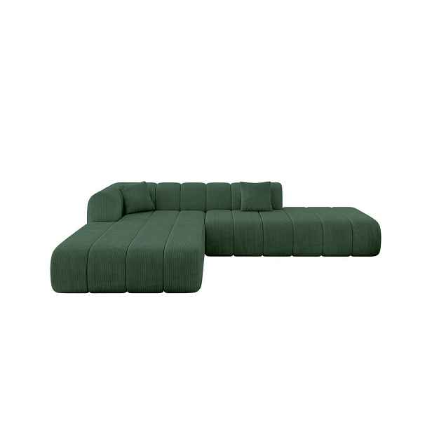 ALTDECOR ROHOVÁ SEDAČKA s otomanem, levá BILA-L 289x176x71 Zelená Manšestr