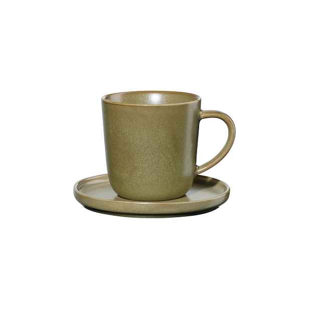 Šálek na espresso s podšálkem 80 ml MISO COPPA ASA Selection - zelený
