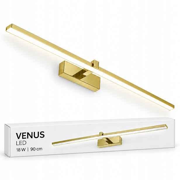 Svítidlo do zrcadla Venus 18W 90 cm zlaté Led nástěnné 4200K IP44 1100lm Nw