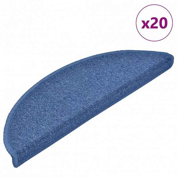 vidaXL Samolepicí schodové rohože 20 ks 56 x 17 x 3 cm Modrá
