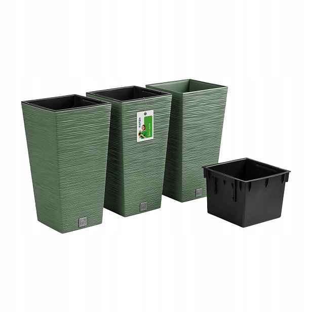 3x Květináč na květiny Květináč Furu DFSH240 Zelený