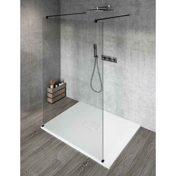 Gelco VARIO BLACK jednodílná sprchová zástěna do prostoru, čiré sklo, 1100 mm