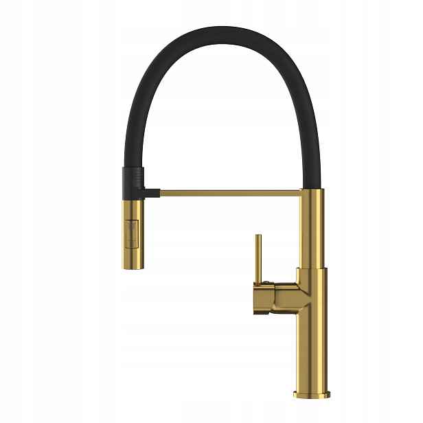 Kuchyňská Baterie Flexibilní Ramínko Soria Brush Gold Kuchyňská Kartáčovaná