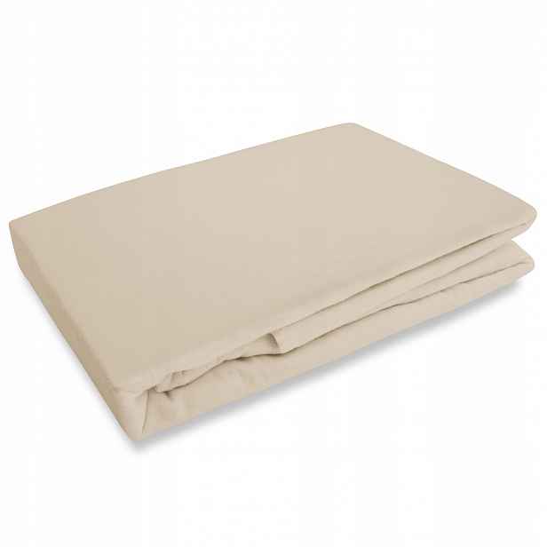 Prostěradlo flanelové s gumou teplé 200x220 světle béžové