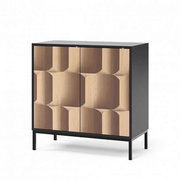 Vicco PŘÍBORNÍK Eliza Černá/dubová 80 x 81.2 cm se 2 dveřmi