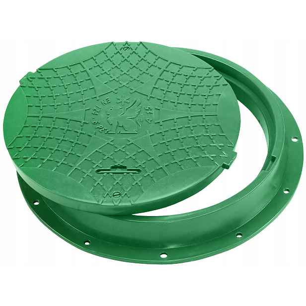 Kryt poklopu pro studniční septik Ø60/80 A15 Uzamykatelný zelený BabylonPlast