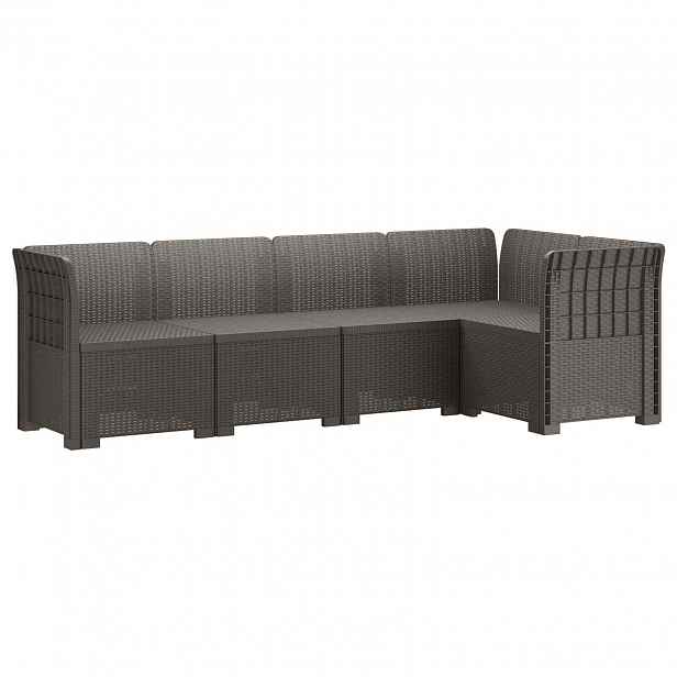 vidaXL 5-místné Zahradní Sofa ve Vzhledu Ratan PP Světle šedá