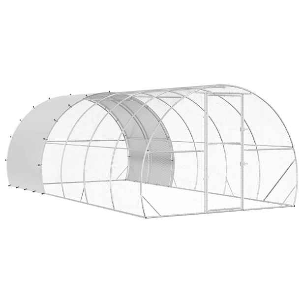 vidaXL Kuřecí kurník Stříbrná 600 x 300 x 200 cm Pozinkovaná ocel