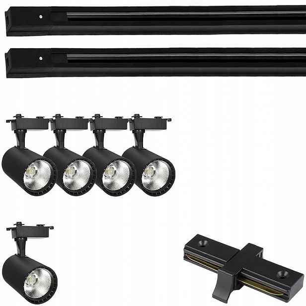 5 X Halogenový Led Kolejnicový Reflektor, Kolejnicový Osvětlovací Systém Kabel