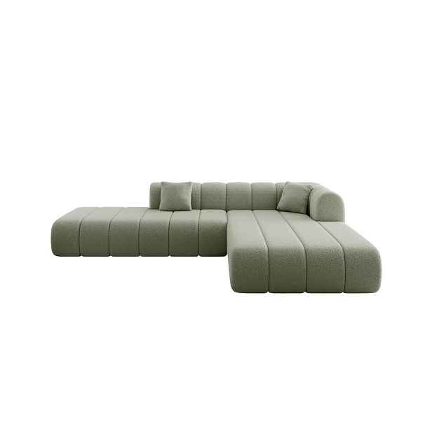 ALTDECOR ROHOVÁ SEDAČKA s otomanem, pravá BILA-L 289x176x71 Zelená Buklé