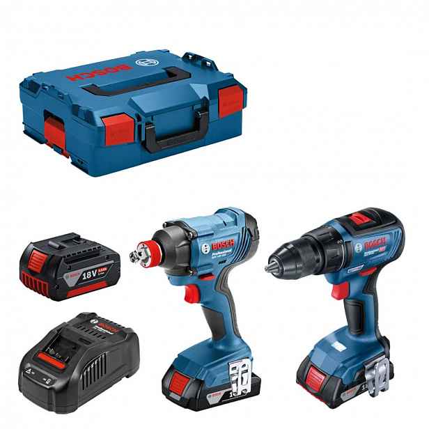 Bosch - 18V AKU sada vrtačky a rázového utahováku, 3x aku 5,0 Ah Li-Ion , nabíječka 06019G5227