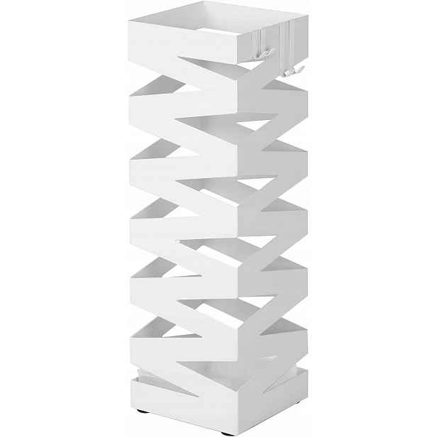 Moderní bílý ažurový kovový deštníkový stojan 49 cm Loft